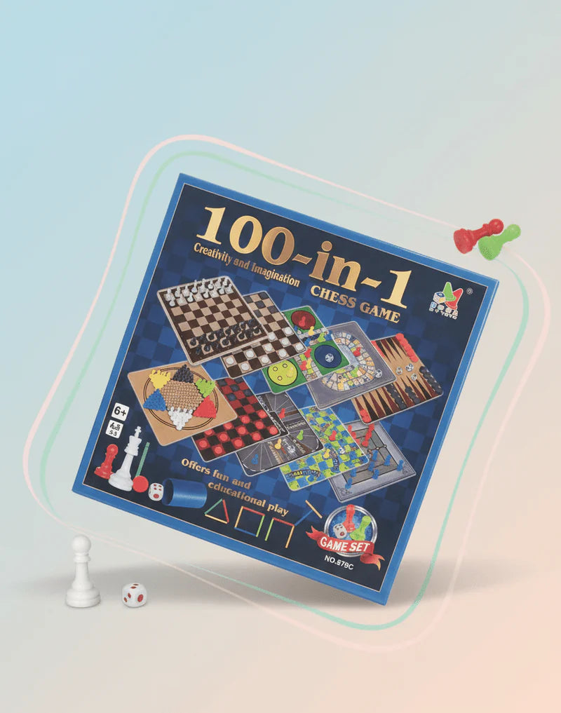 100-in-1 Chess & Board Games Set – متعة لا تنتهي | Fun Family Game for Kids & Adults