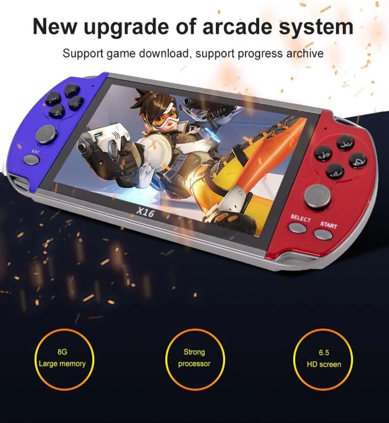Retro Handheld Game Console 6.5” – ألعاب كلاسيكية في يدك | Portable Gaming System with 1000+ Games