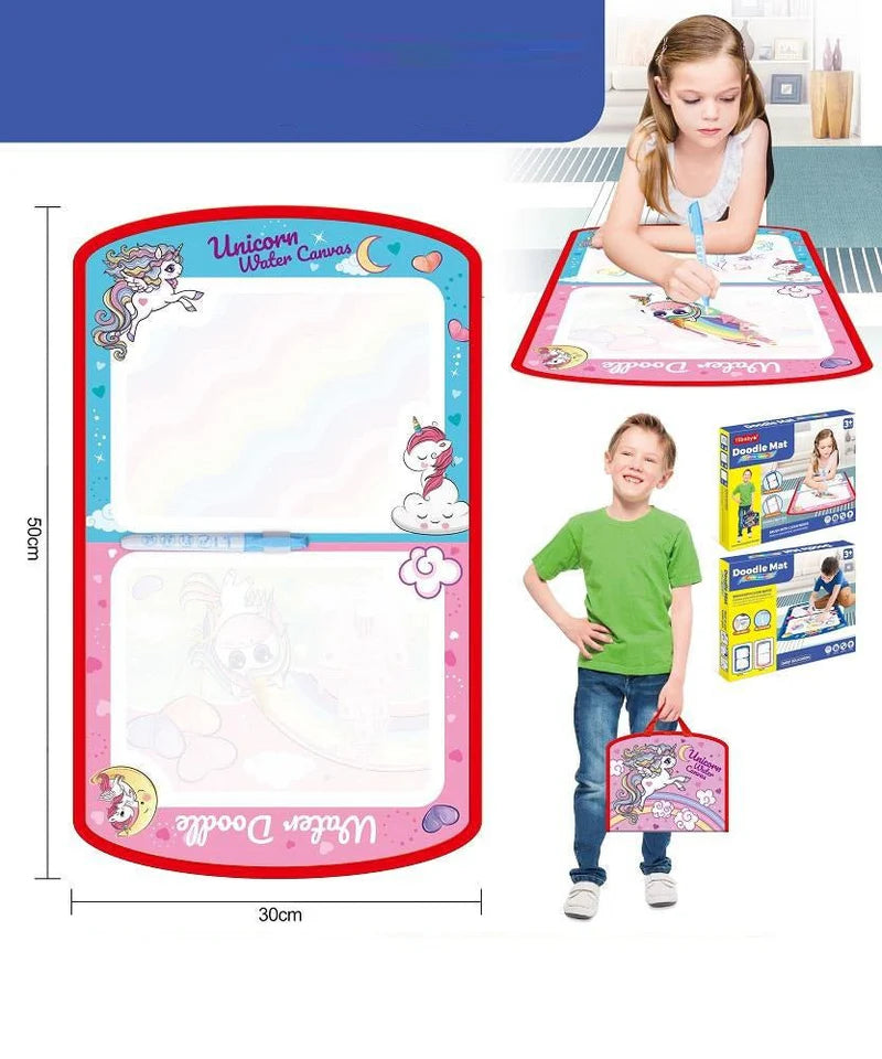 Unicorn Water Doodle Mat – رسم بدون فوضى | Reusable Magic Drawing Mat for Kids